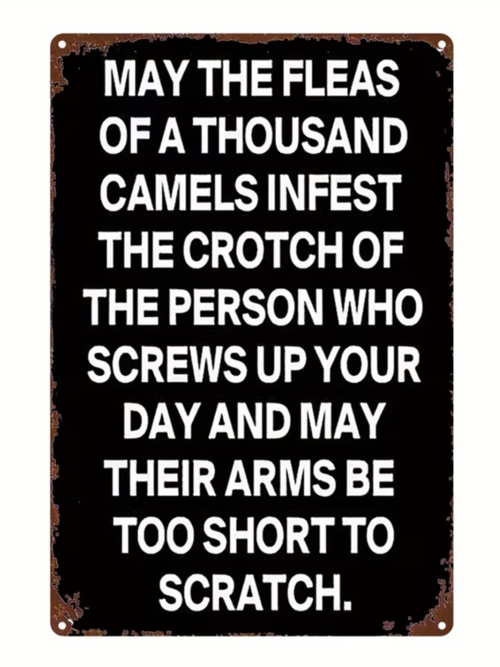 Humorous Black Typography Wall Art Sign - Novelty Home Decor